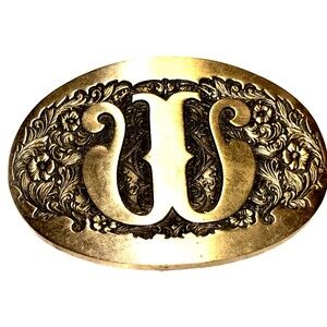 Award Design Medals Solid Brass Western Belt Buckle “W” or “M”